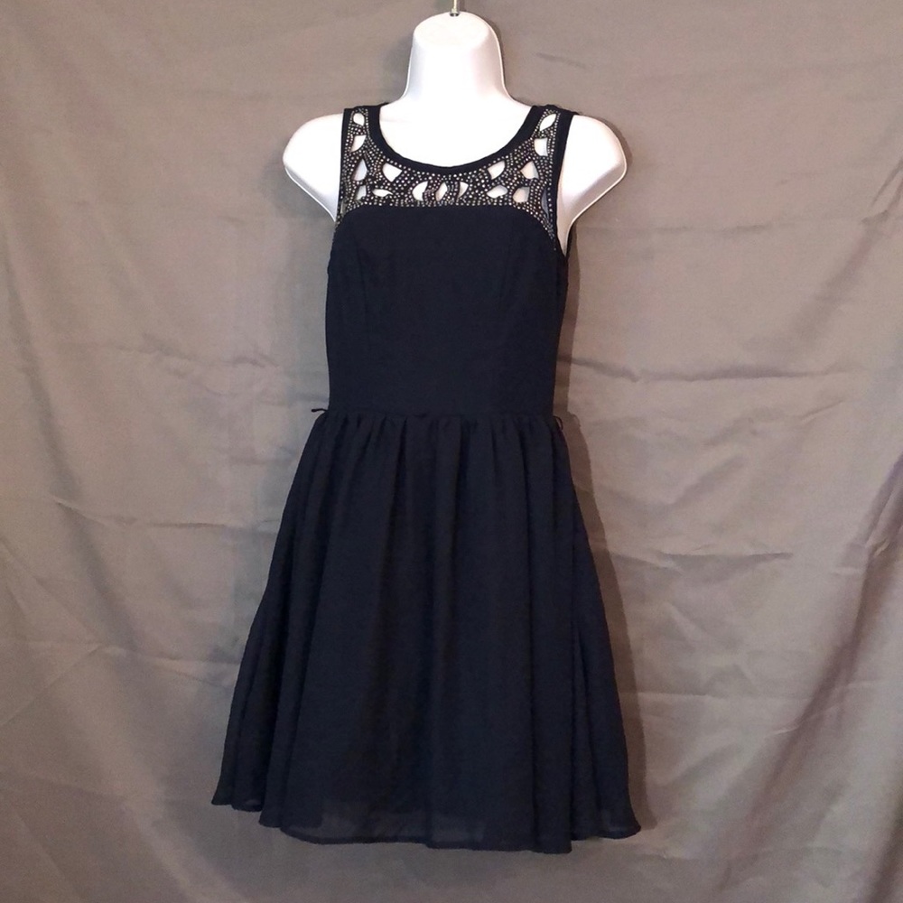 Navy Blue Knee Length Dresss